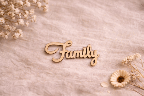 Medinis užrašas „Family“