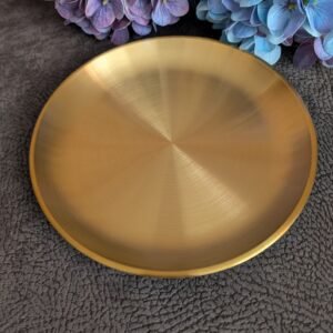 Dekoratyvinis auksinis metalinis padėklas (20 cm)