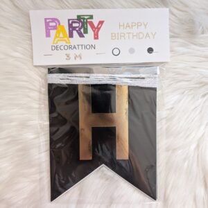 Popierinė vėliavėlių girlianda „Happy Birthday“ – 3 m