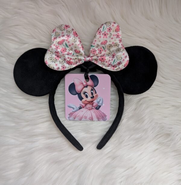 Minnie Mouse stiliaus lankelis su ausytėmis ir kaspinu