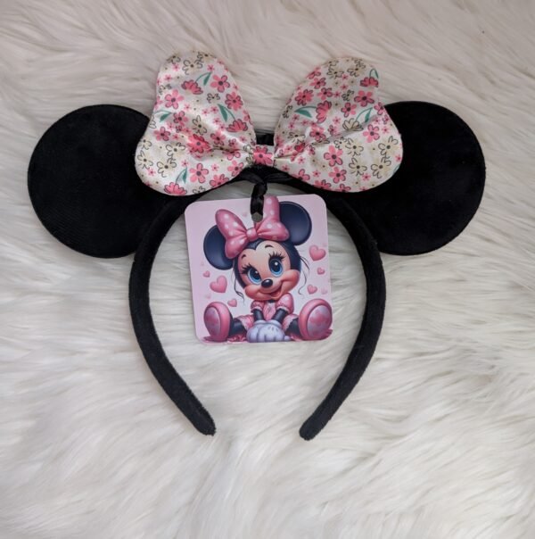 Minnie Mouse stiliaus lankelis su ausytėmis ir kaspinu