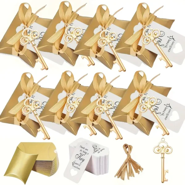 Auksinis raktas – butelio atidarytuvas su dovanų dėžute