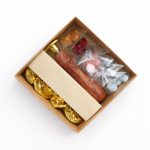 Vaško antspaudų rinkinys su gėlėtais antspaudais