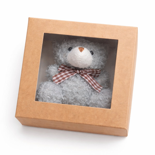 Minkštas pliušinis meškiukas dėžutėje