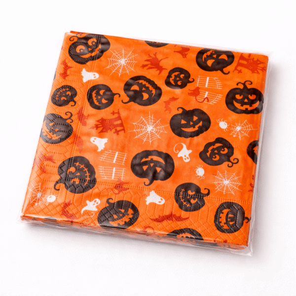 Oranžinės servetėlės su moliūnų motyvais