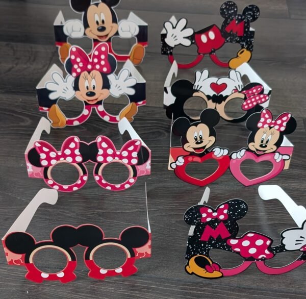 Vaikiški dekoratyviniai akiniai su Mickey ir Minnie Mouse motyvais