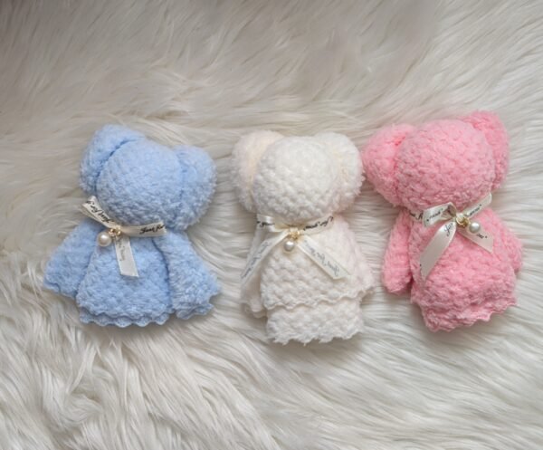 Šluostė meškutis su kaspinu ir perliuku