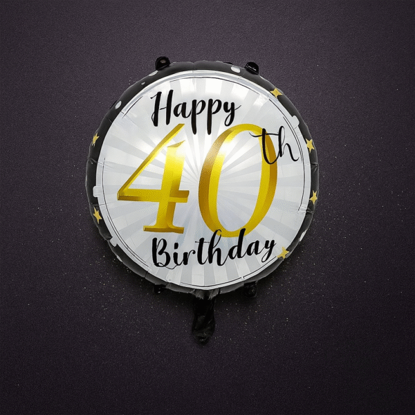 Folinis balionas Happy 40th Birthday (45 cm)