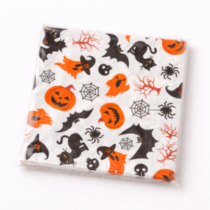 Baltos servetėlės su Helovino motyvais