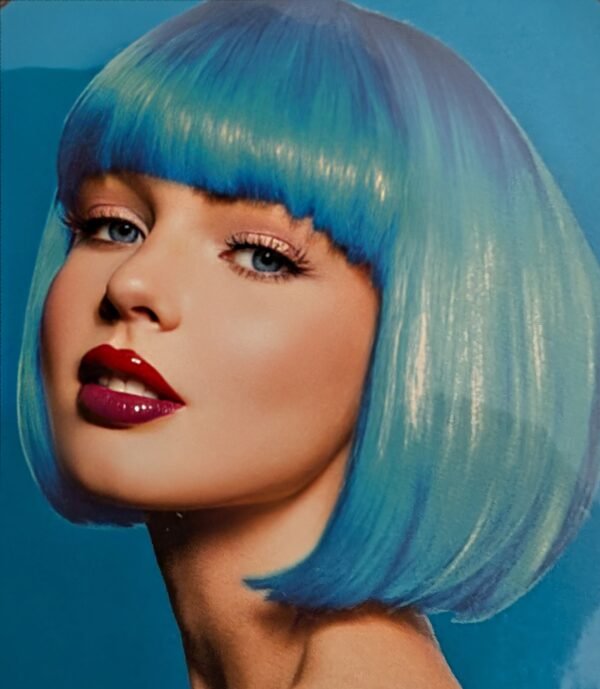 Spalvotas perukas (rožinis arba mėlynas)