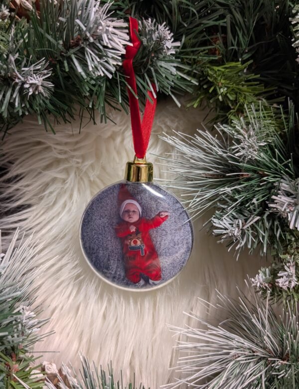 Kalėdinis žaisliukas su nuotrauka – 8 cm