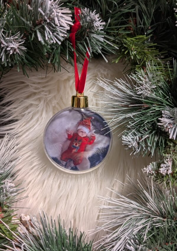 Kalėdinis žaisliukas su nuotrauka – 8 cm