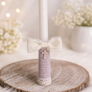 2 Rankų darbo krikšto žvakė