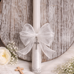 655 Rankų darbo krikšto žvakė