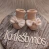 Medvilninės kūdikių kojinytės krikštynoms su kaspinėliu