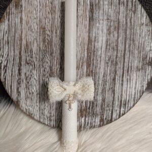 Rankų darbo krikšto žvakė