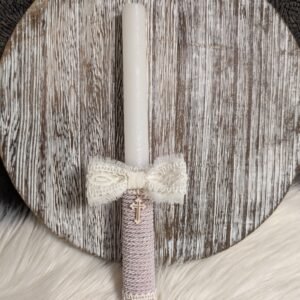 Rankų darbo krikšto žvakė