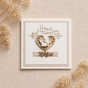 Rankų darbo krikšto atvirukas