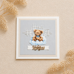 Rankų darbo krikšto atvirukas