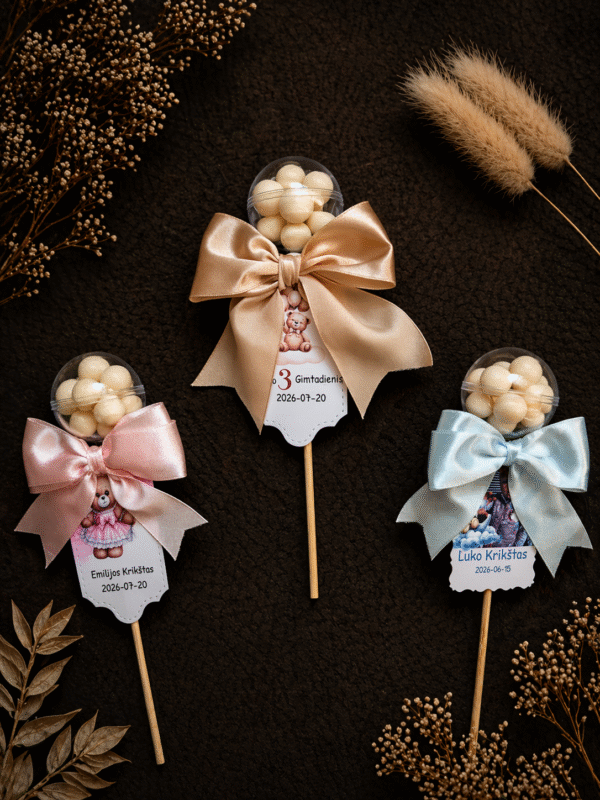 Mini dovanėlė „barškutis“ su saldainiais