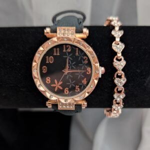 Moteriškas laikrodžio ir apyrankės rinkinys