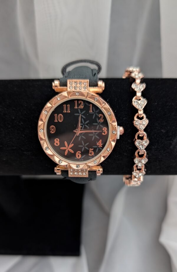 Moteriškas laikrodžio ir apyrankės rinkinys