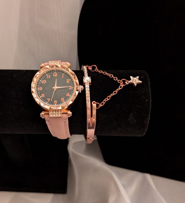 Moteriškas laikrodžio ir apyrankės rinkinys