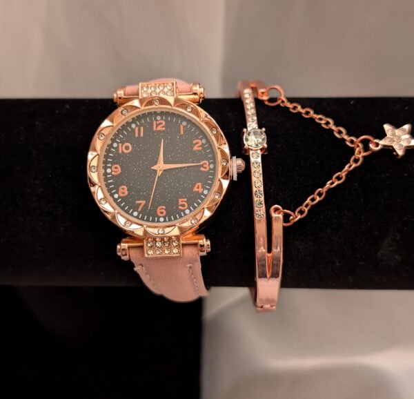 Moteriškas laikrodžio ir apyrankės rinkinys