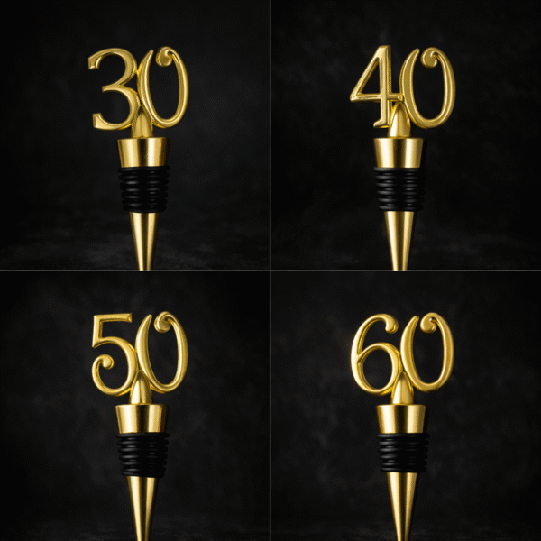 Vyno butelio kamštis su skaičiumi – jubiliejui