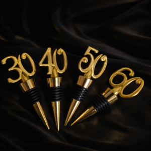 Vyno butelio kamštis su skaičiumi – jubiliejui