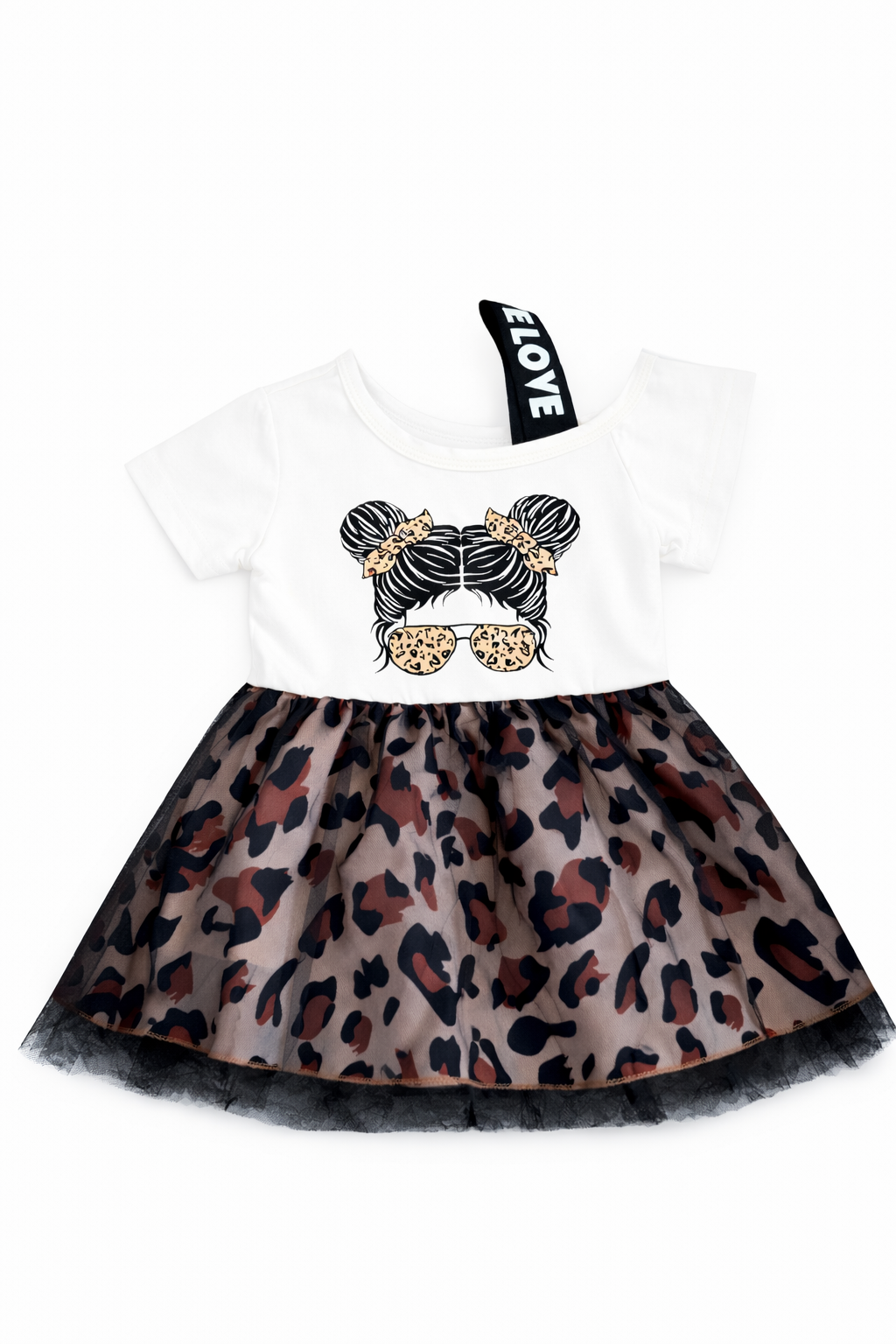 Suknelė su leopardo sijonėliu