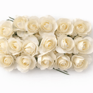 Dekoratyvinės įvairių spalvų popierinės rožytės