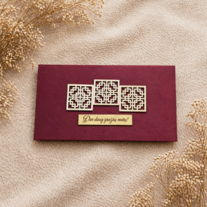 Rankų darbo aksominis vokelis pinigams