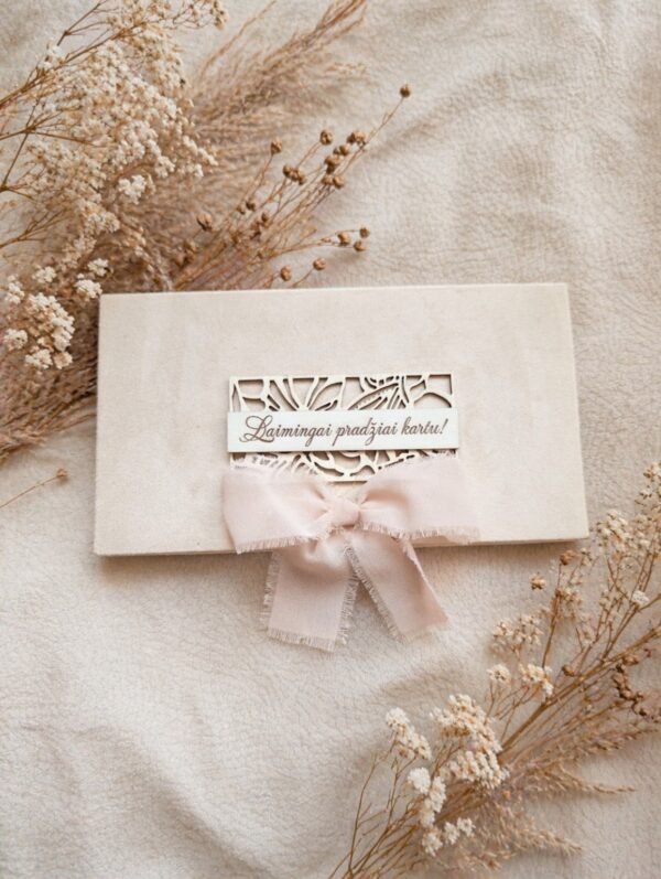 Aksominis rankų darbo vokelis pinigams