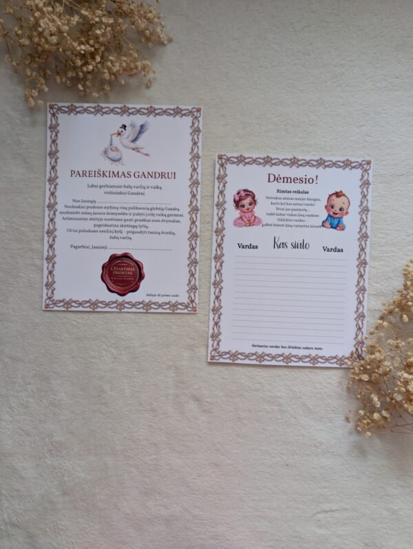Pareiškimas gandrui jauniesiems