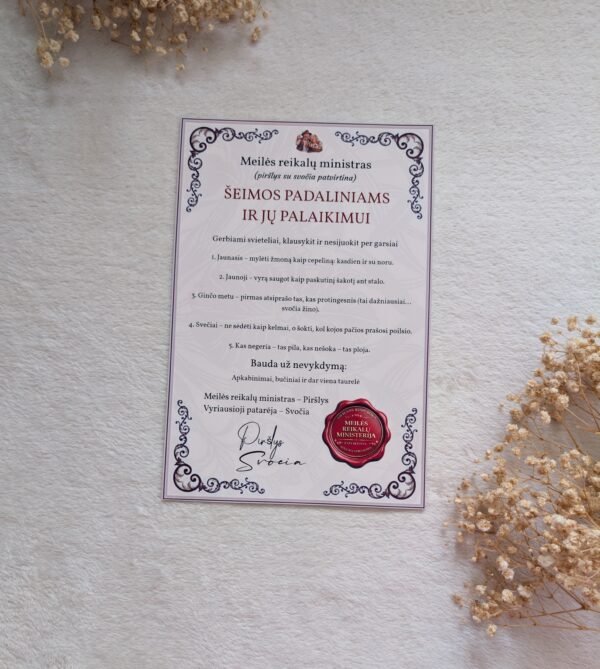 Meilės reikalų ministro įsakymai