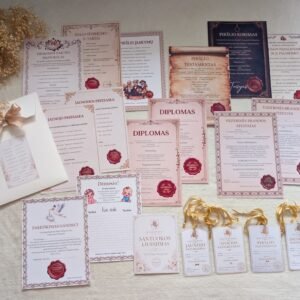 Pilnas vestuvių žaidimų ir diplomų rinkinys