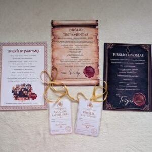 Piršlio rinkinys vestuvėms su svočios pažymėjimu