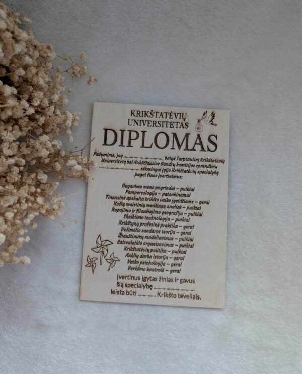 Medinis Krikštatėvių diplomas