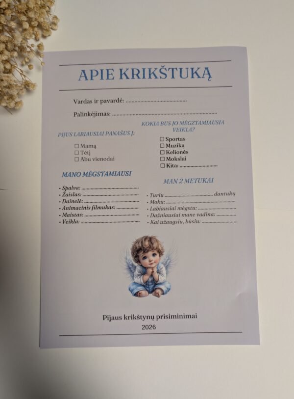 Krikštynų laikraštukas